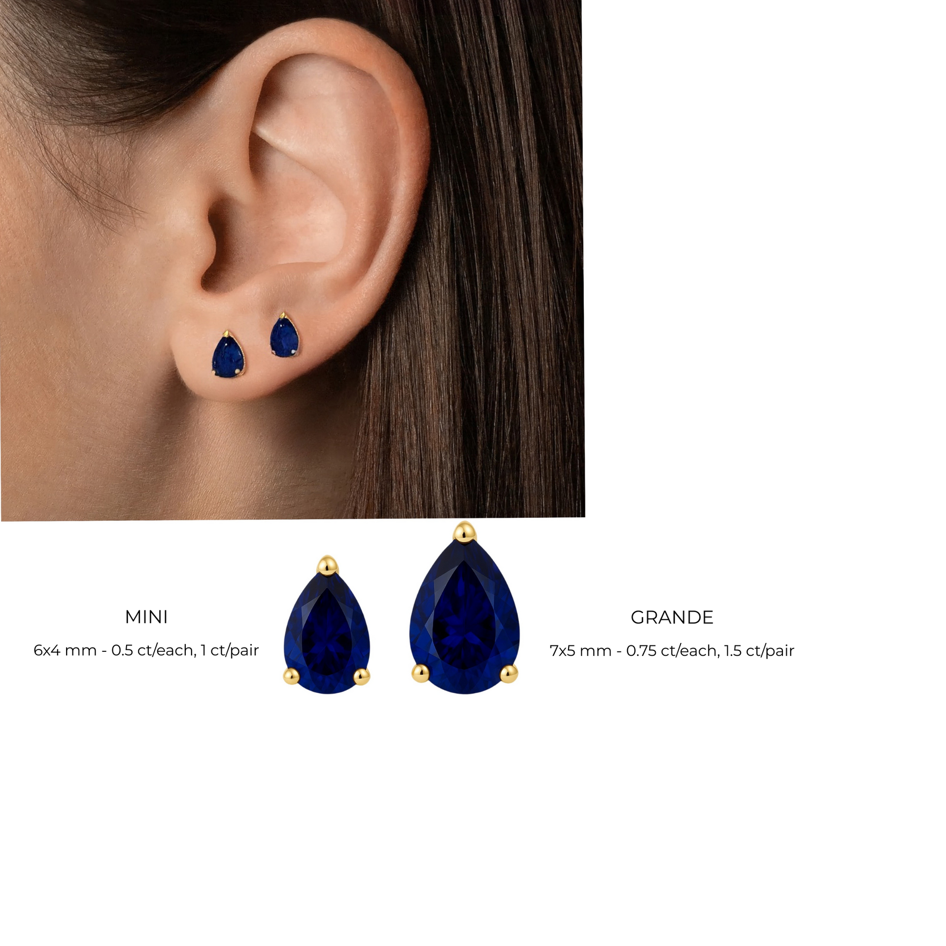 Nova Grande Stud Earrings – Teal Blue Spinel