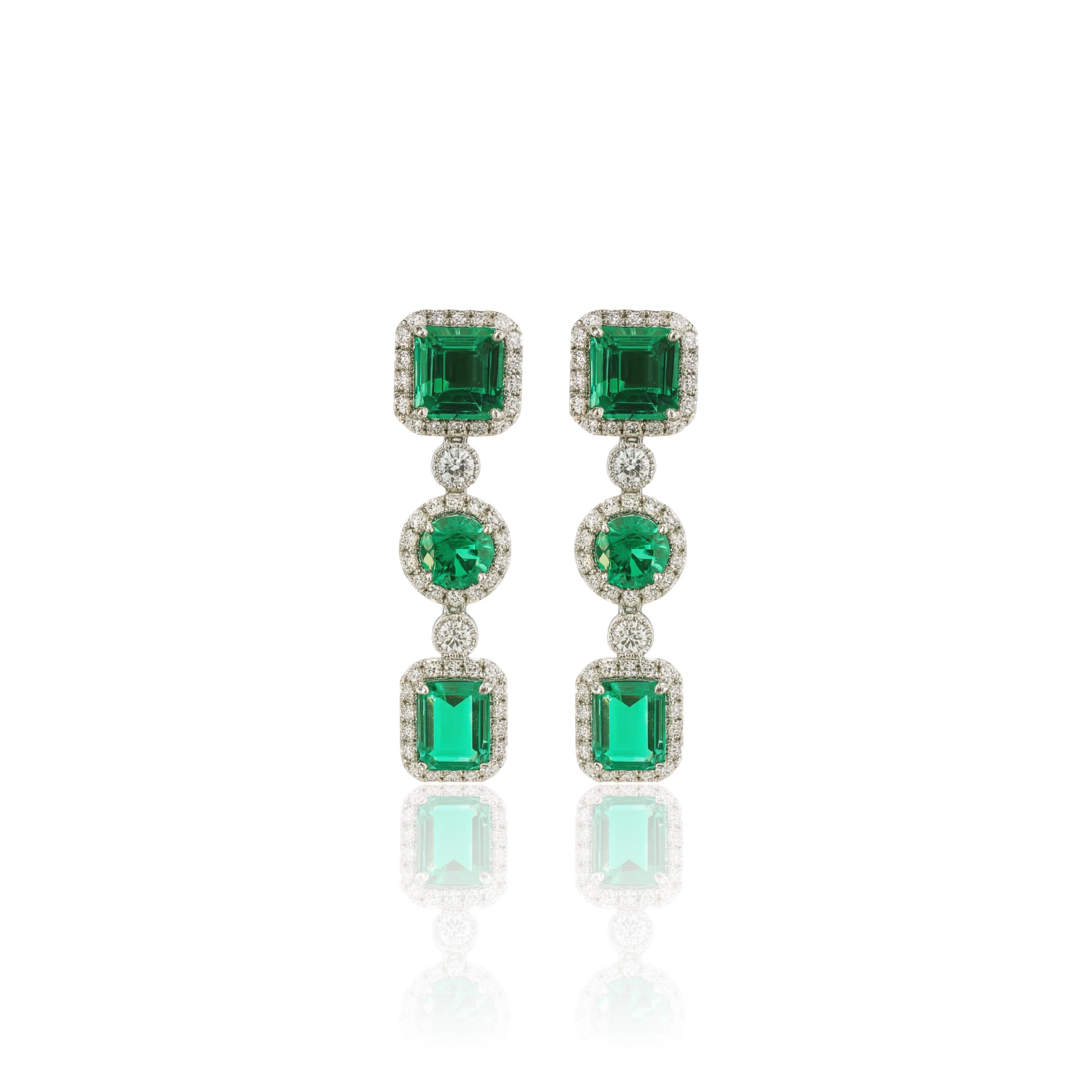 Nexus Empire Earrings – Colombian Green Emerald