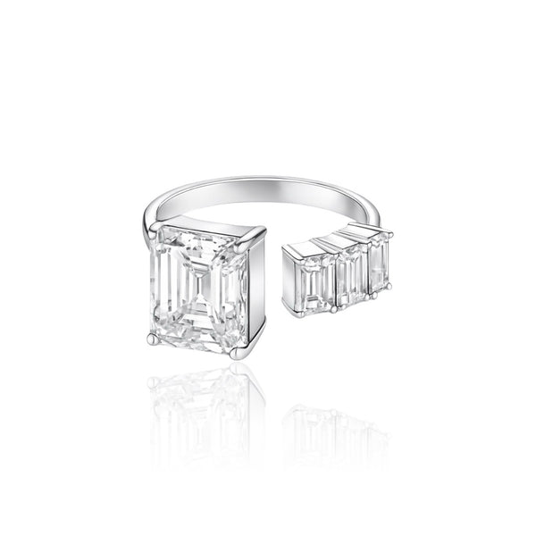 Nexus Open Ring – White Diamond
