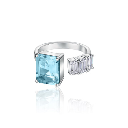 Nexus Open Ring – Light Blue Aquamarine