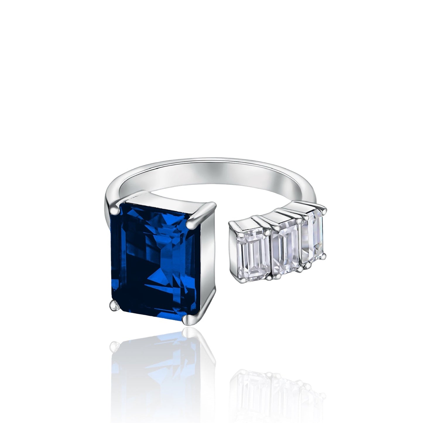 Nexus Open Ring – Blue Sapphire