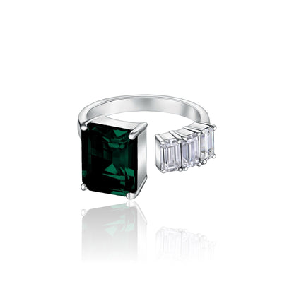 Nexus Open Ring – Zambian Green Emerald
