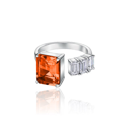 Nexus Open Ring – Orange Padparadscha Sapphire
