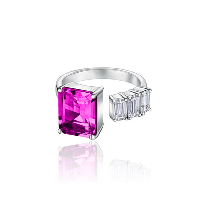 Nexus Open Ring – Vivid Pink Sapphire