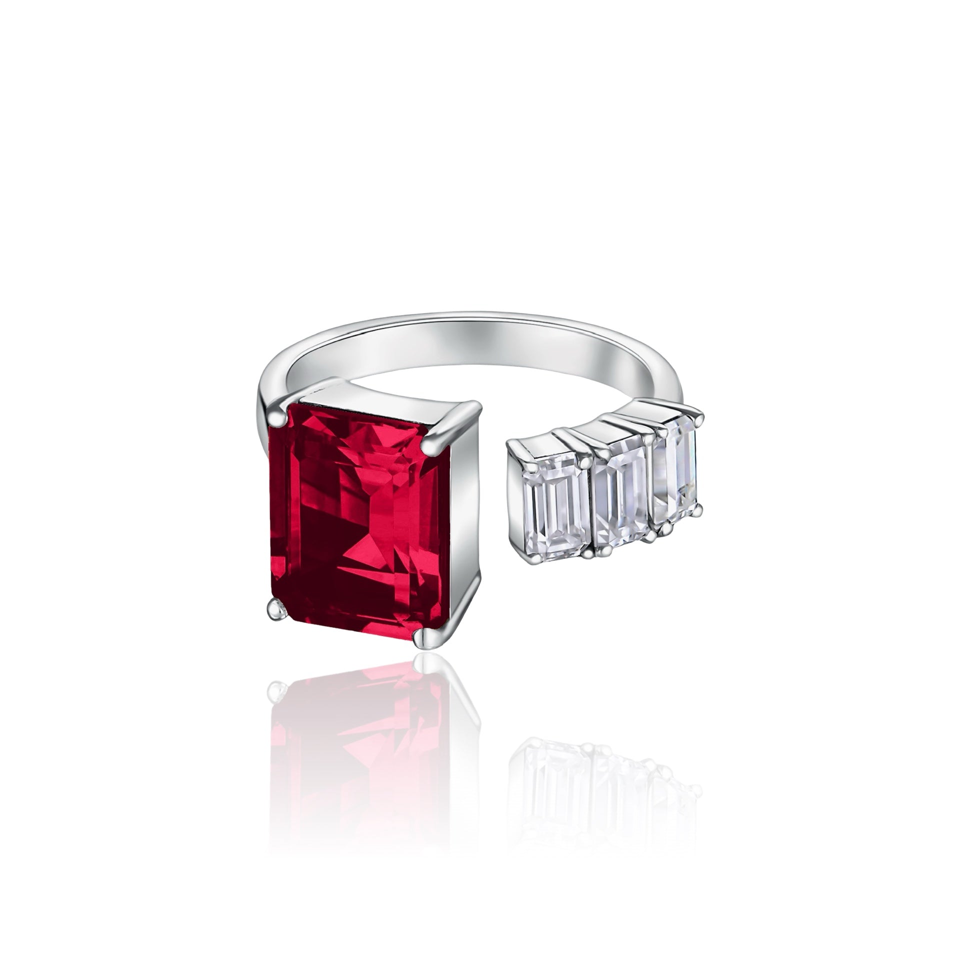 Nexus Open Ring – Red Ruby
