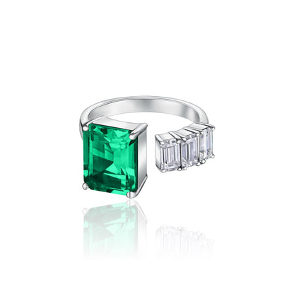 Nexus Open Ring – Colombian Green Emerald