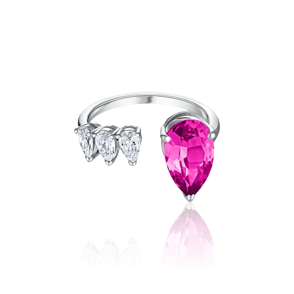 Nova Flare Open Ring – Vivid Pink Sapphire
