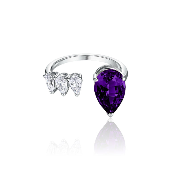 Nova Flare Open Ring – Purple Sapphire