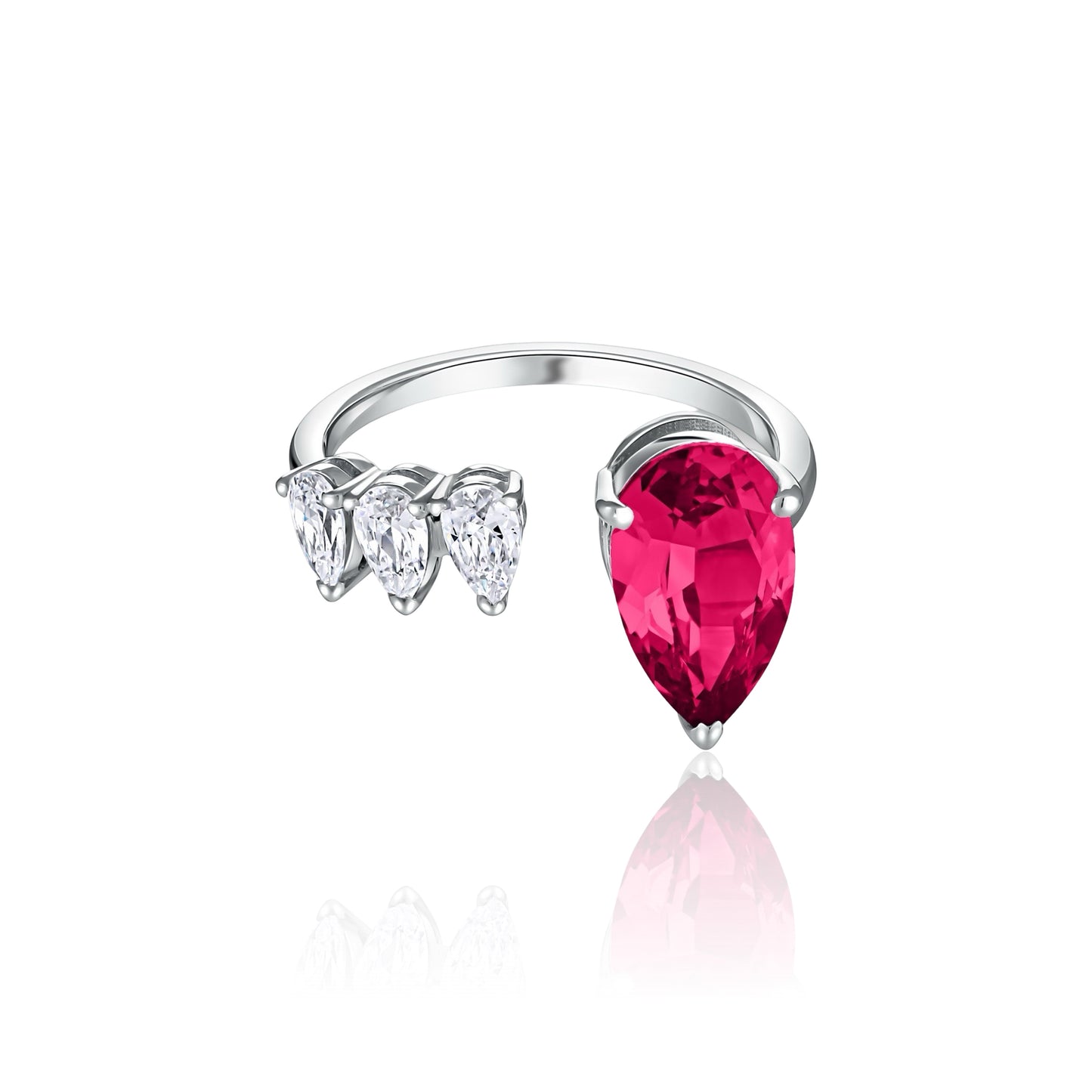 Nova Flare Open Ring – Red Ruby