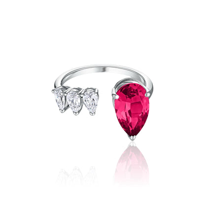 Nova Flare Open Ring – Red Ruby