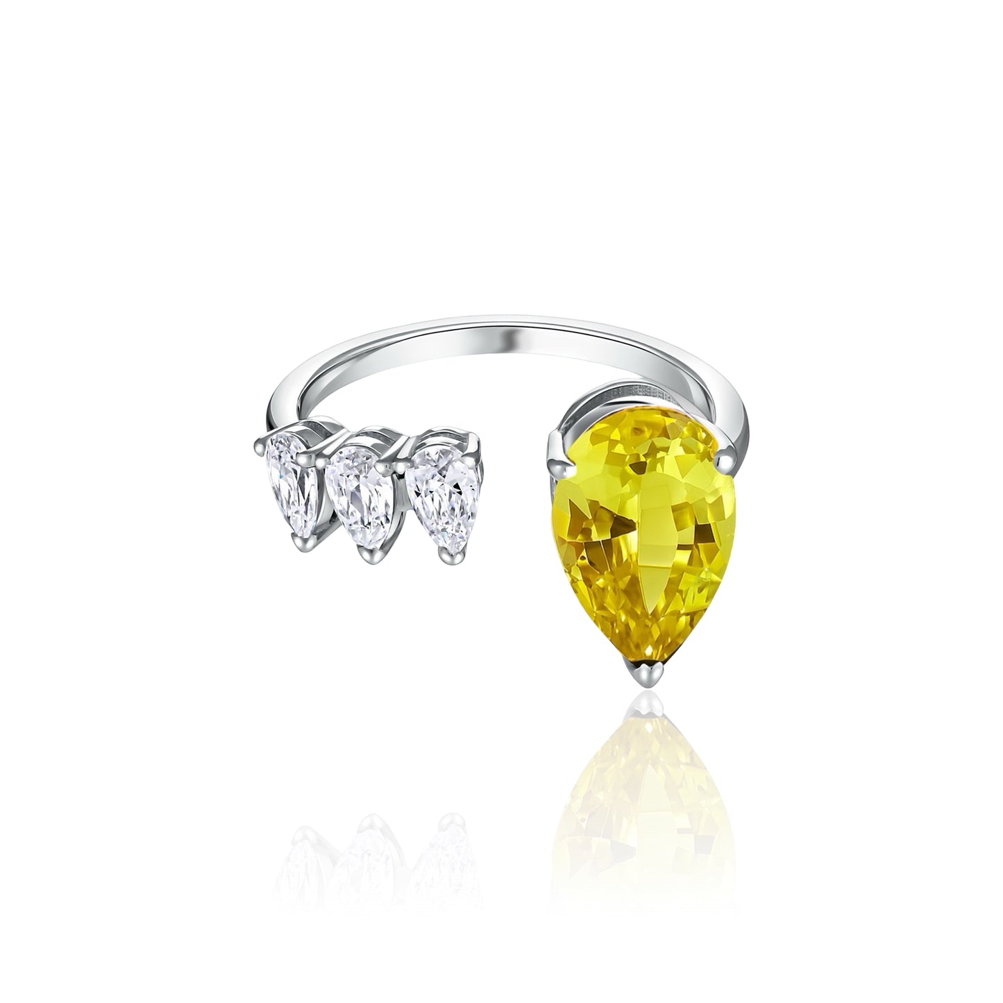 Nova Flare Open Ring – Yellow Sapphire
