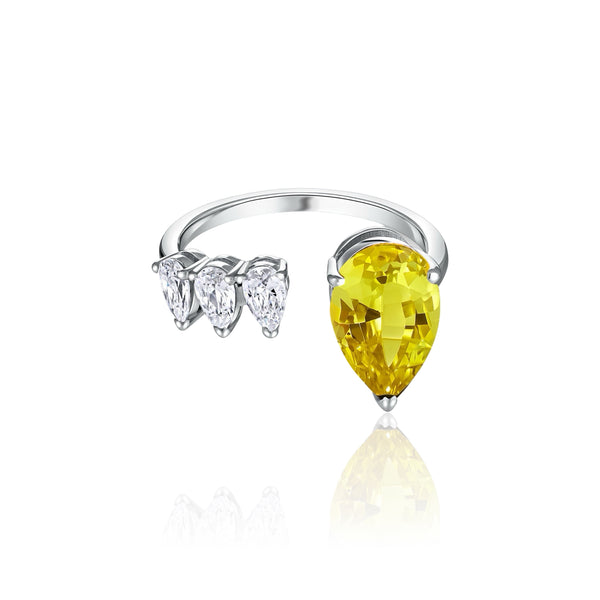 Nova Flare Open Ring – Yellow Sapphire