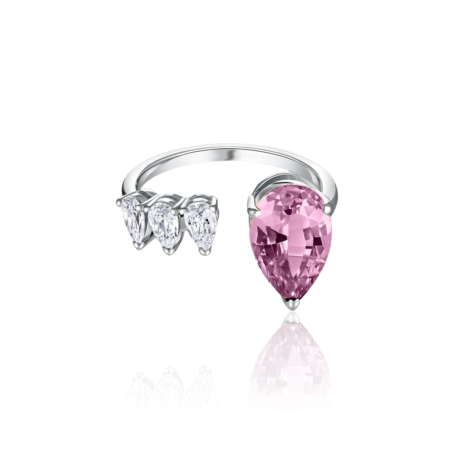 Nova Flare Open Ring – Light Pink Sapphire