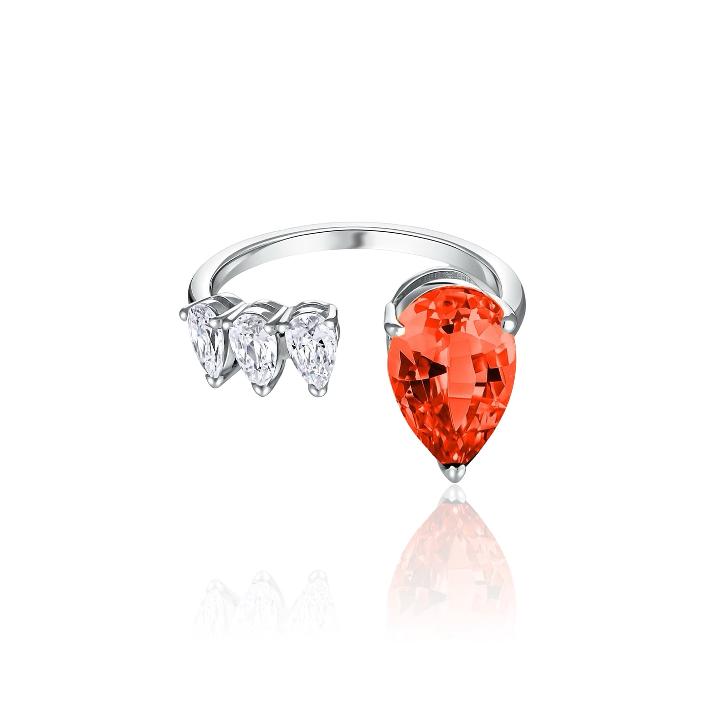 Nova Flare Open Ring – Orange Padparadscha Sapphire