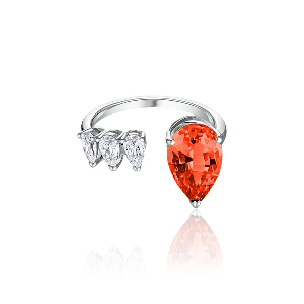 Nova Flare Open Ring – Orange Padparadscha Sapphire