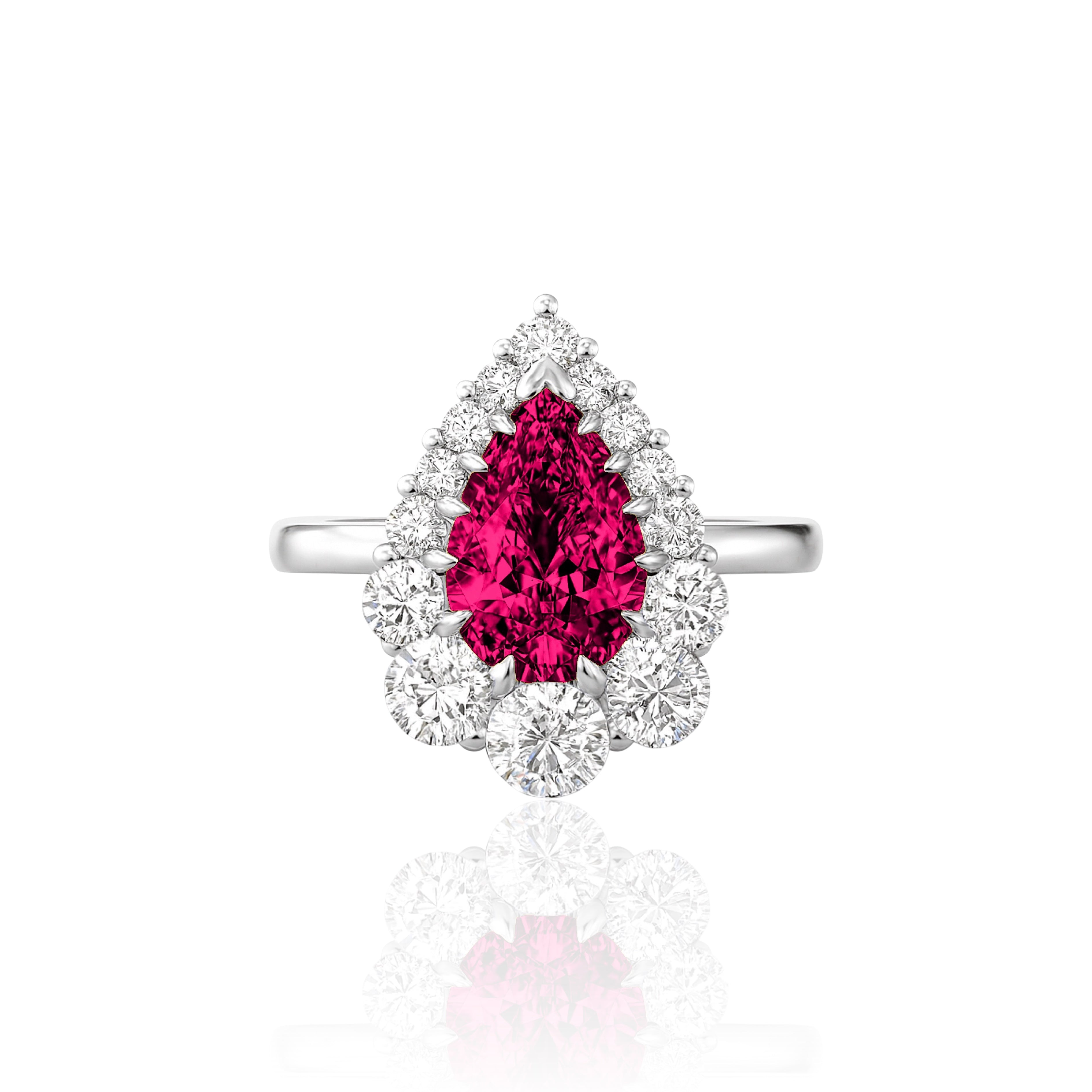 Nova Halo Ring – Red Ruby