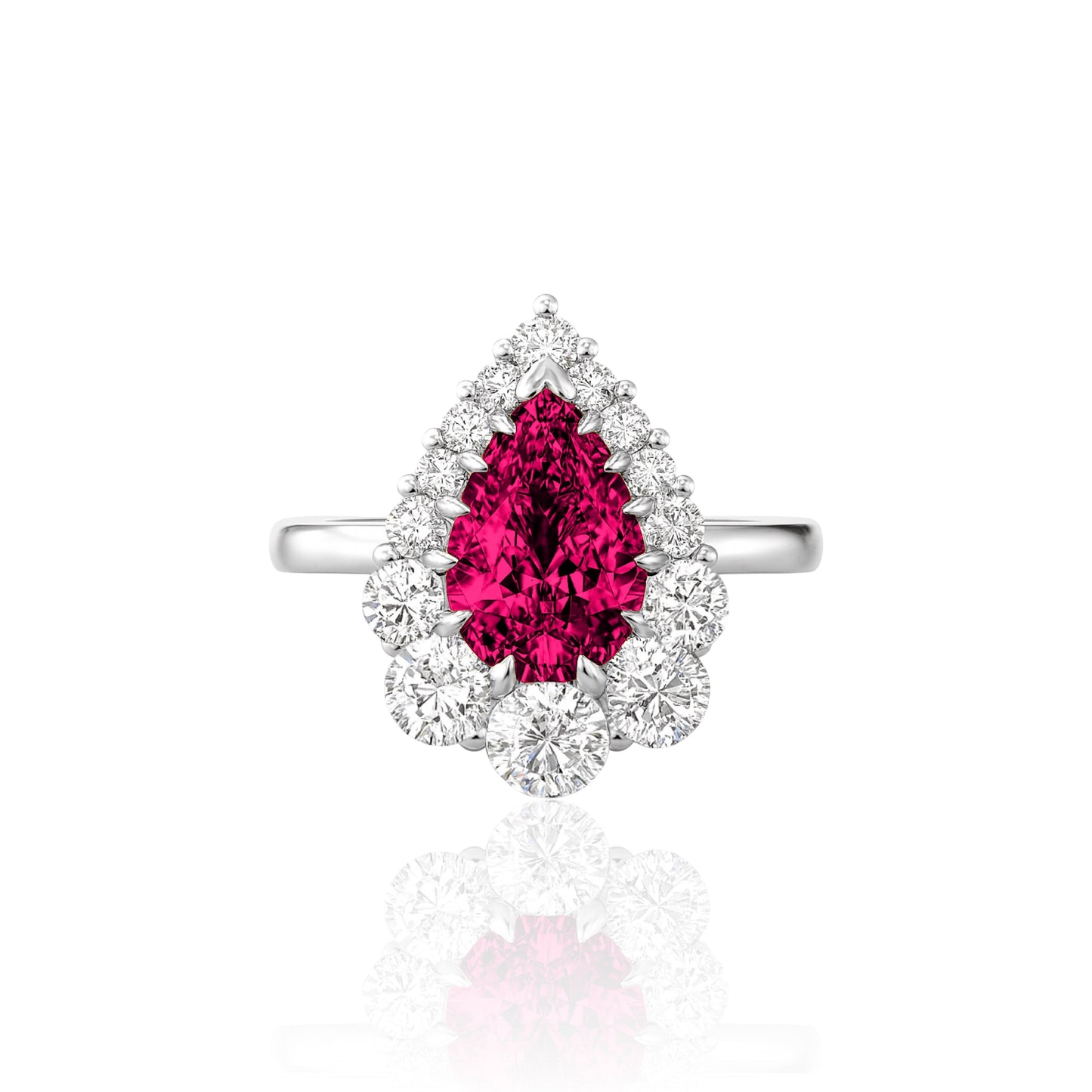 Nova Halo Ring – Red Ruby