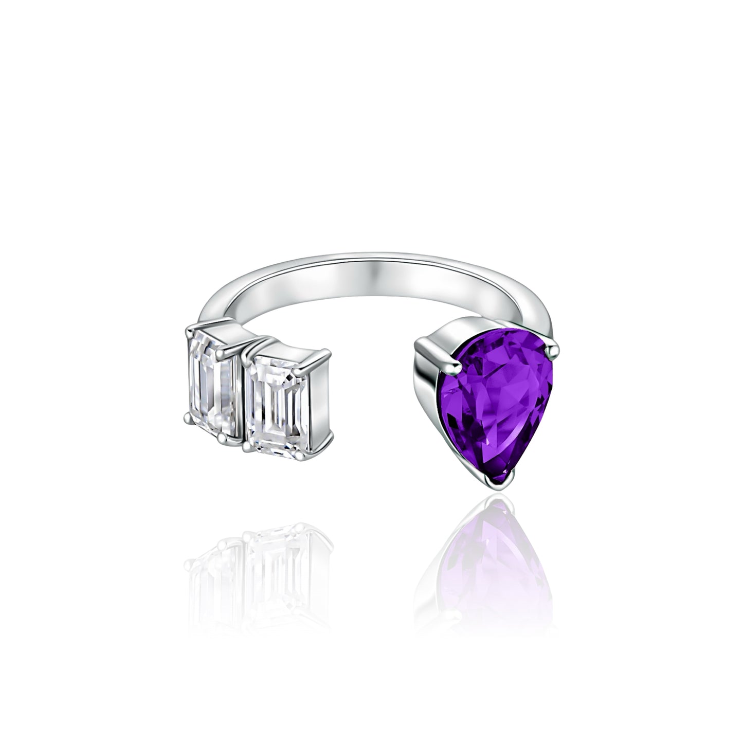 Nova Open Ring – Purple Amethyst