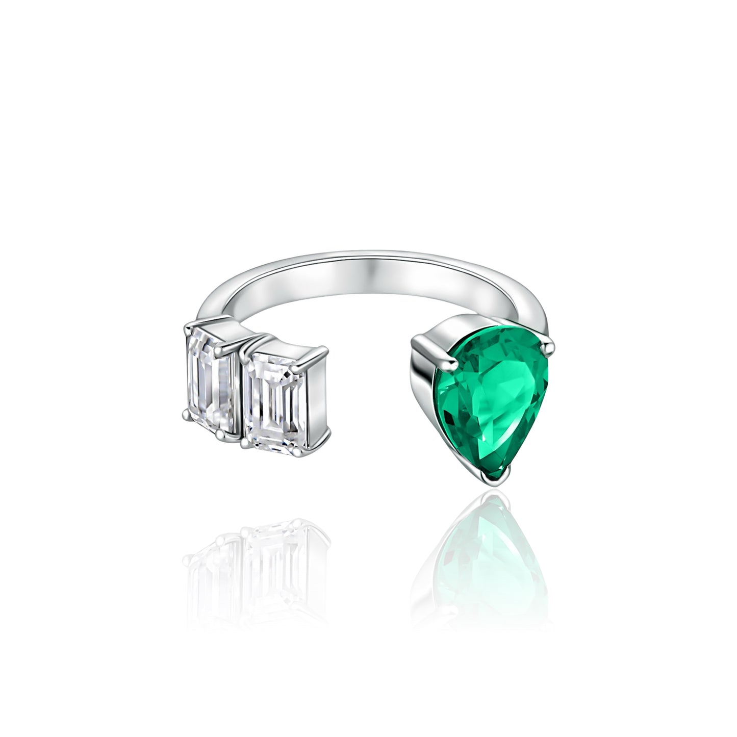 Nova Open Ring – Colombian Green Emerald
