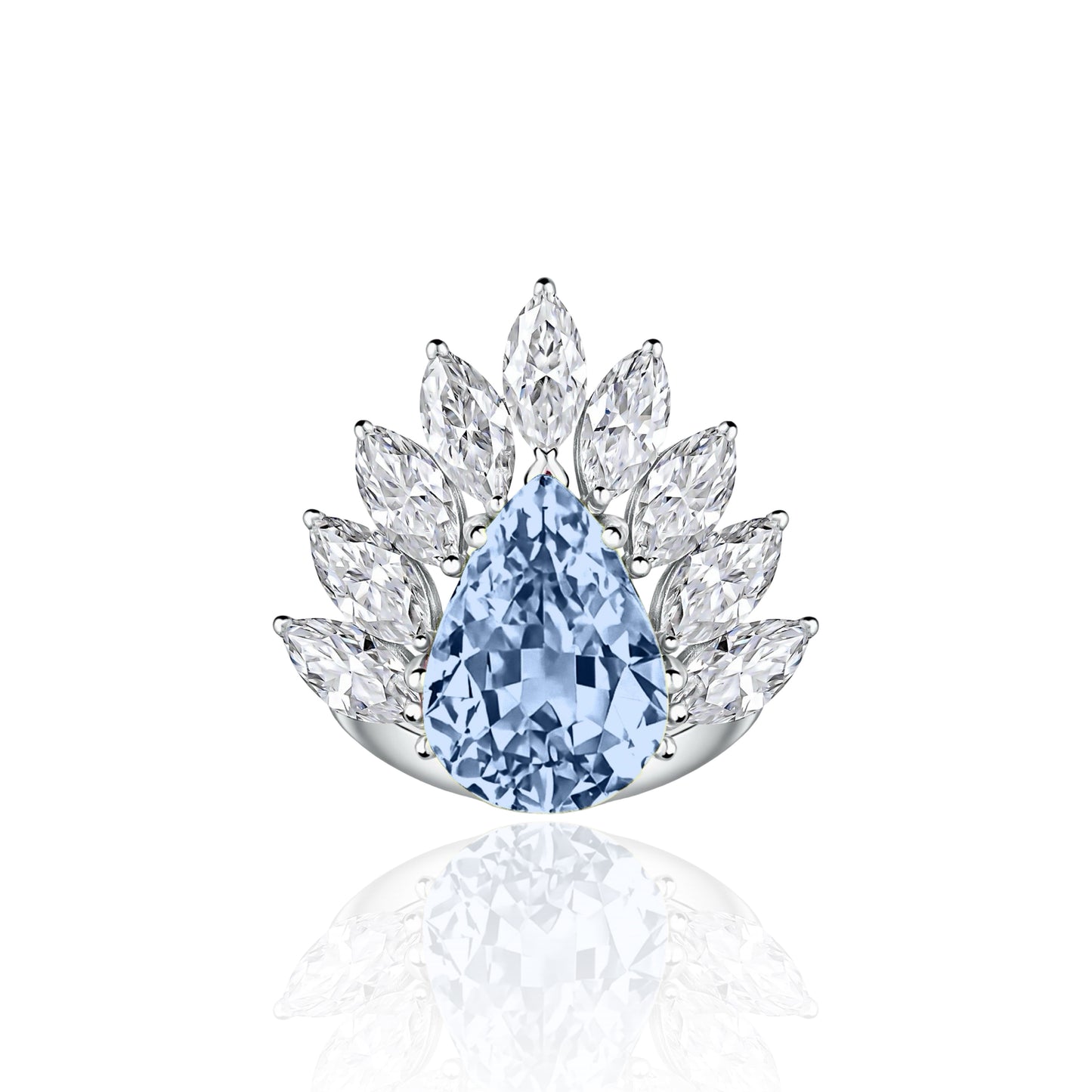 Nova Pavone Ring – Light Blue Aquamarine