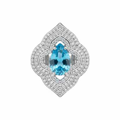 Nova Silhouette Ring  – Teal Blue Spinel