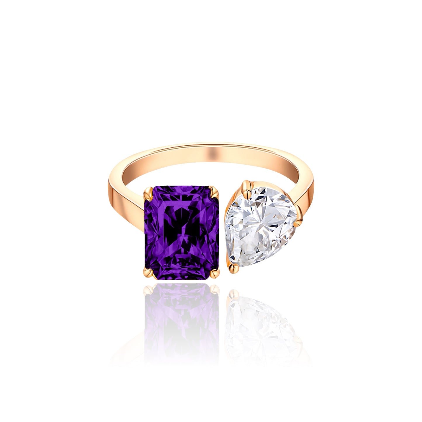 Nova Toi & Moi Ring – Purple Amethyst