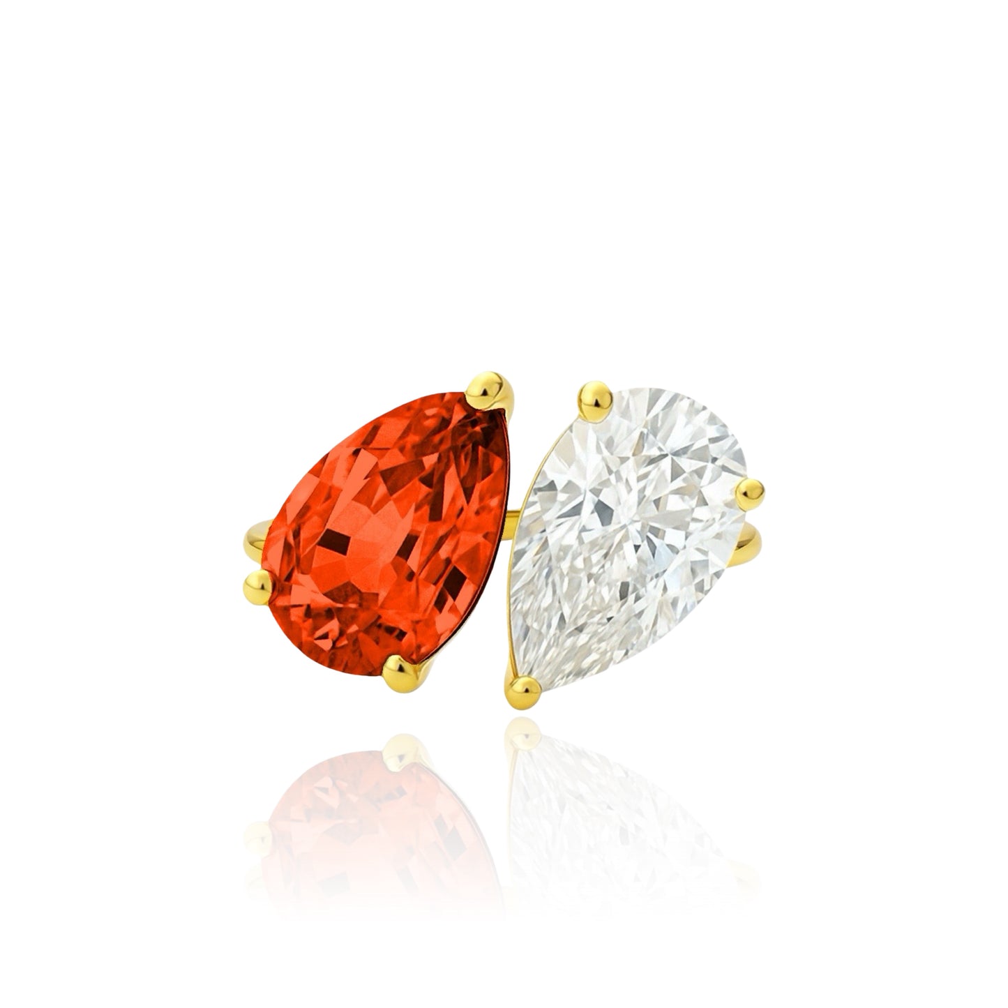 Nova Versus Ring – Orange Padparadscha Sapphire