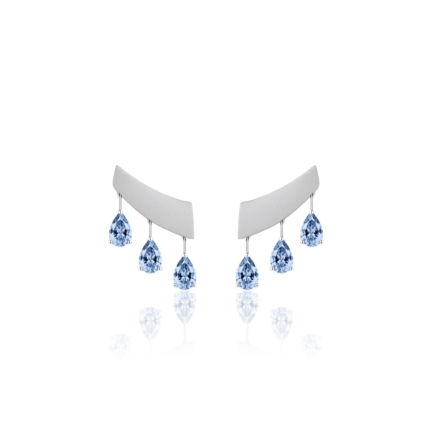 Nova Wing Drop Earrings – White Diamond