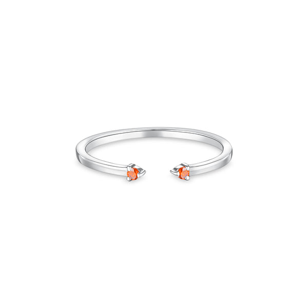 Linea Punto Mini Ring – Orange Padparadscha Sapphire