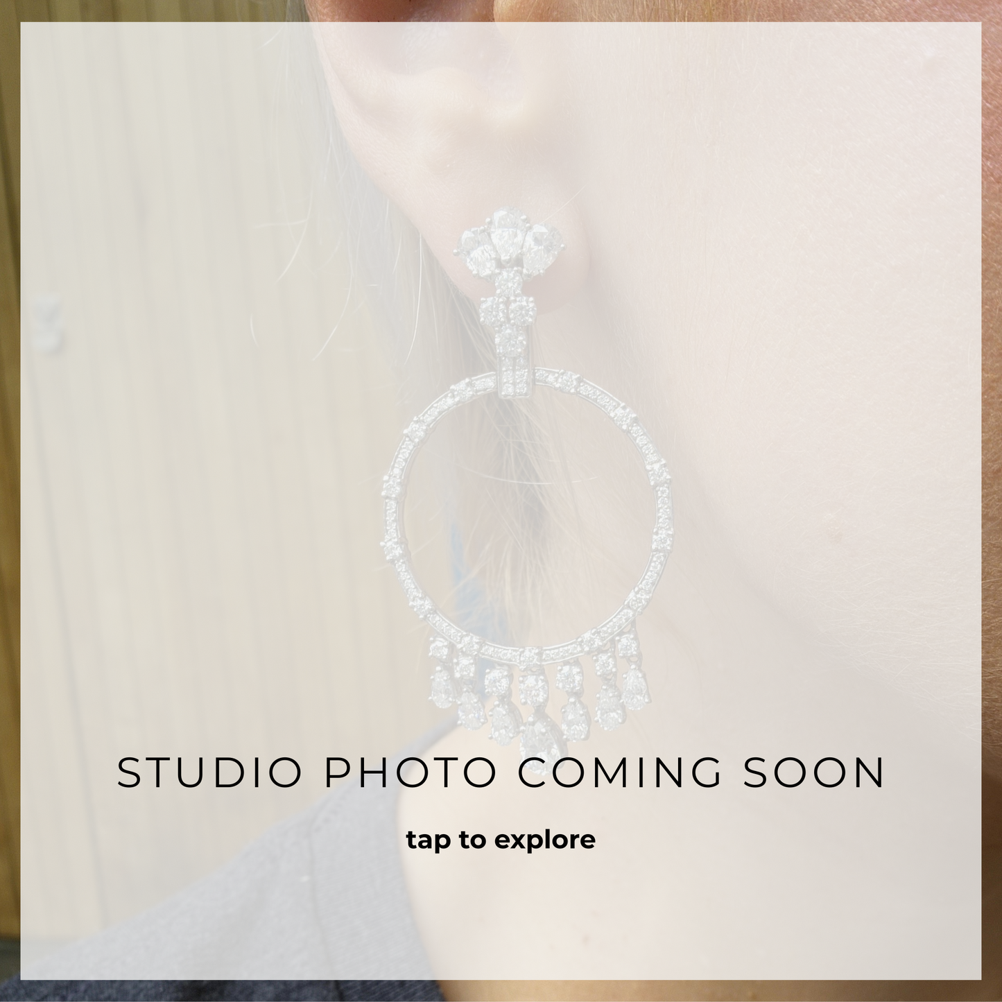 Nova Swing Hoop Earrings – White Diamond