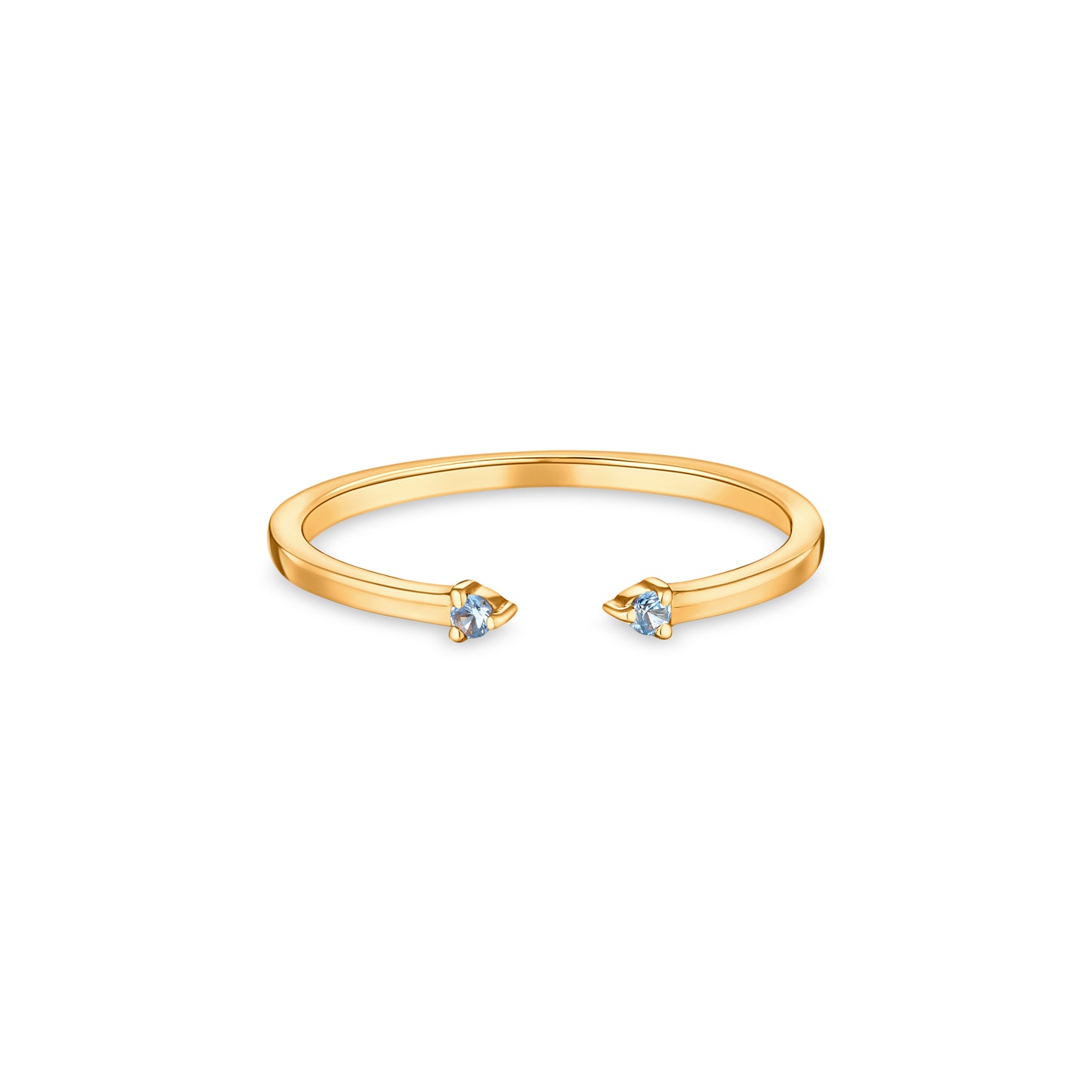Linea Punto Mini Ring – Teal Blue Spinel