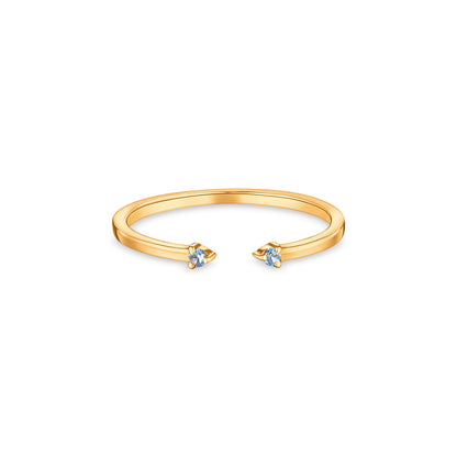Linea Punto Mini Ring – Teal Blue Spinel