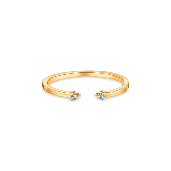Linea Punto Mini Ring – Teal Blue Spinel