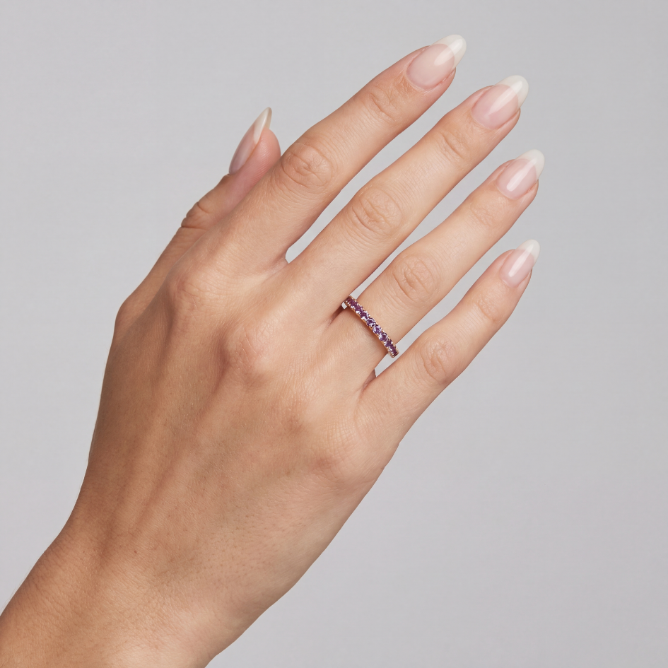Linea Midi Ring – Purple Amethyst