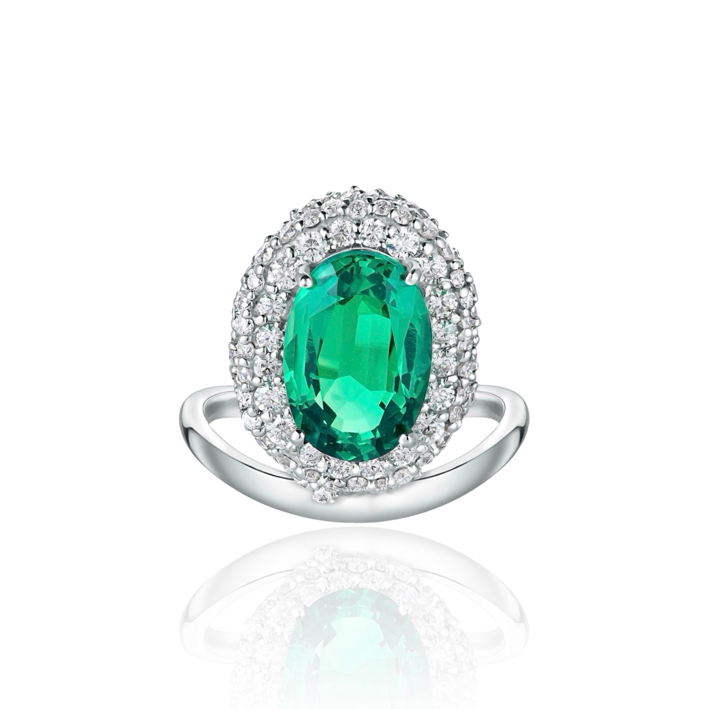 Velara Crest Ring – Colombian Green Emerald