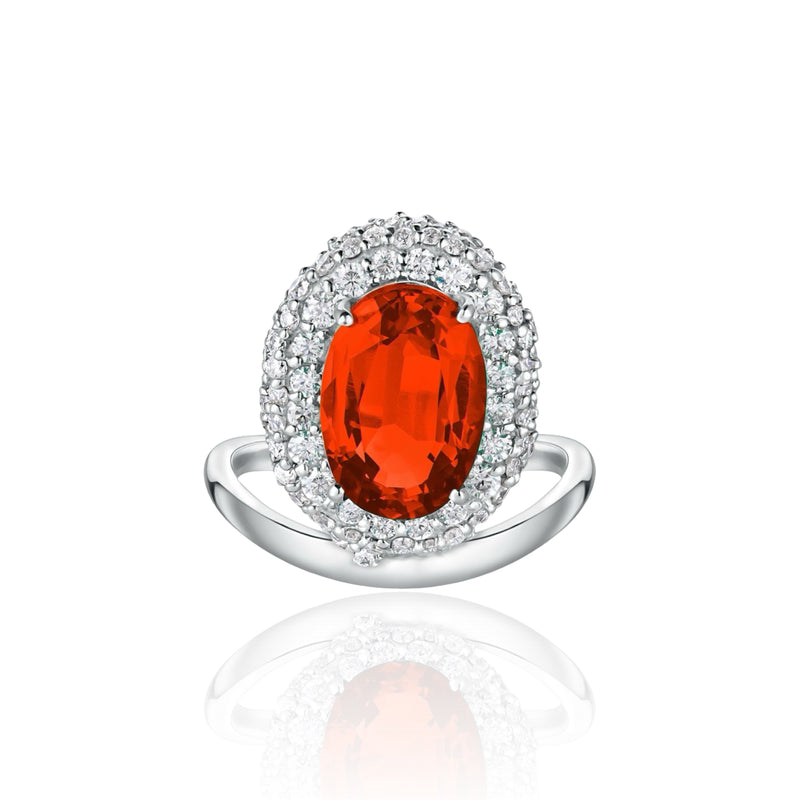 Velara Crest Ring – Orange Padparadscha Sapphire