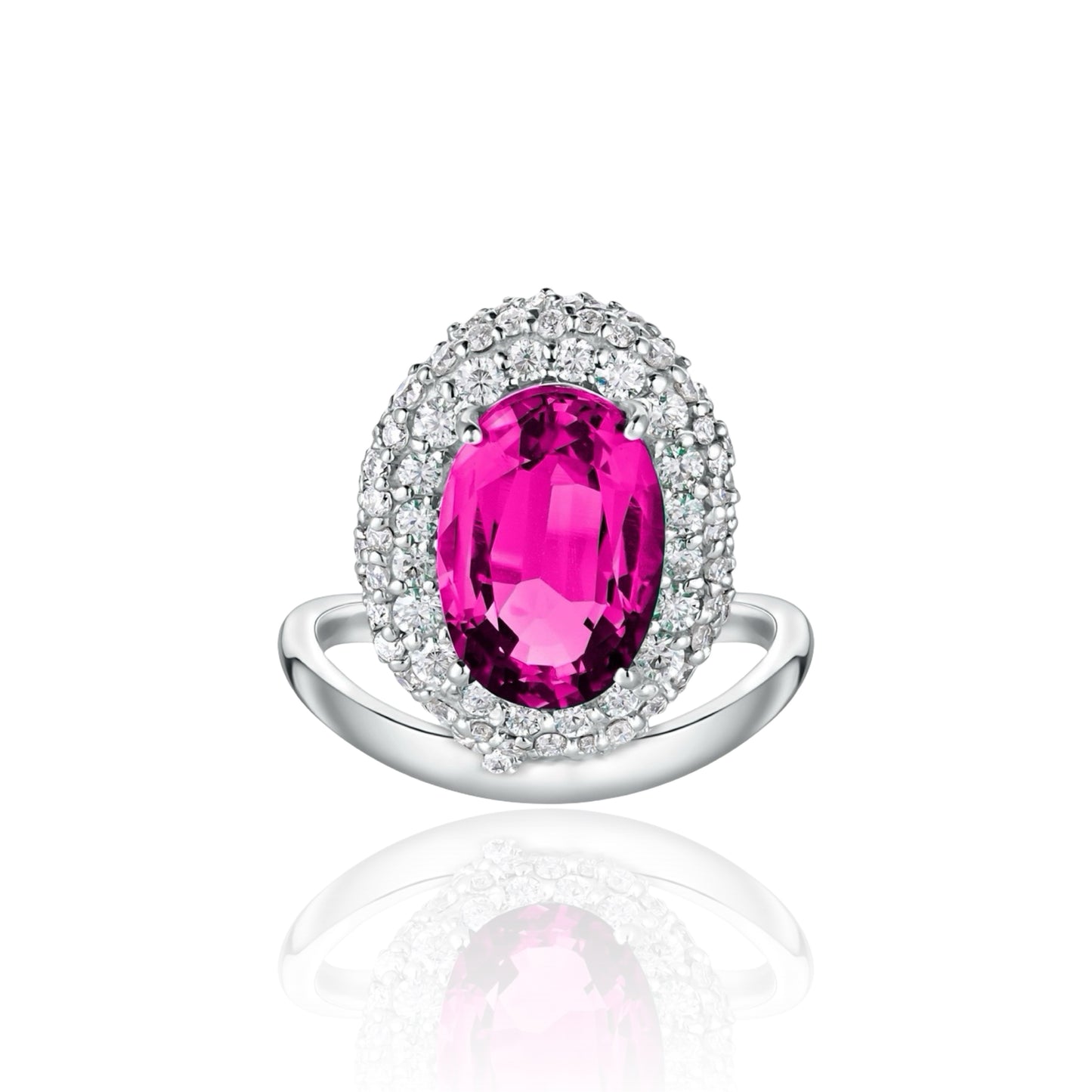 Velara Crest Ring – Vivid Pink Sapphire