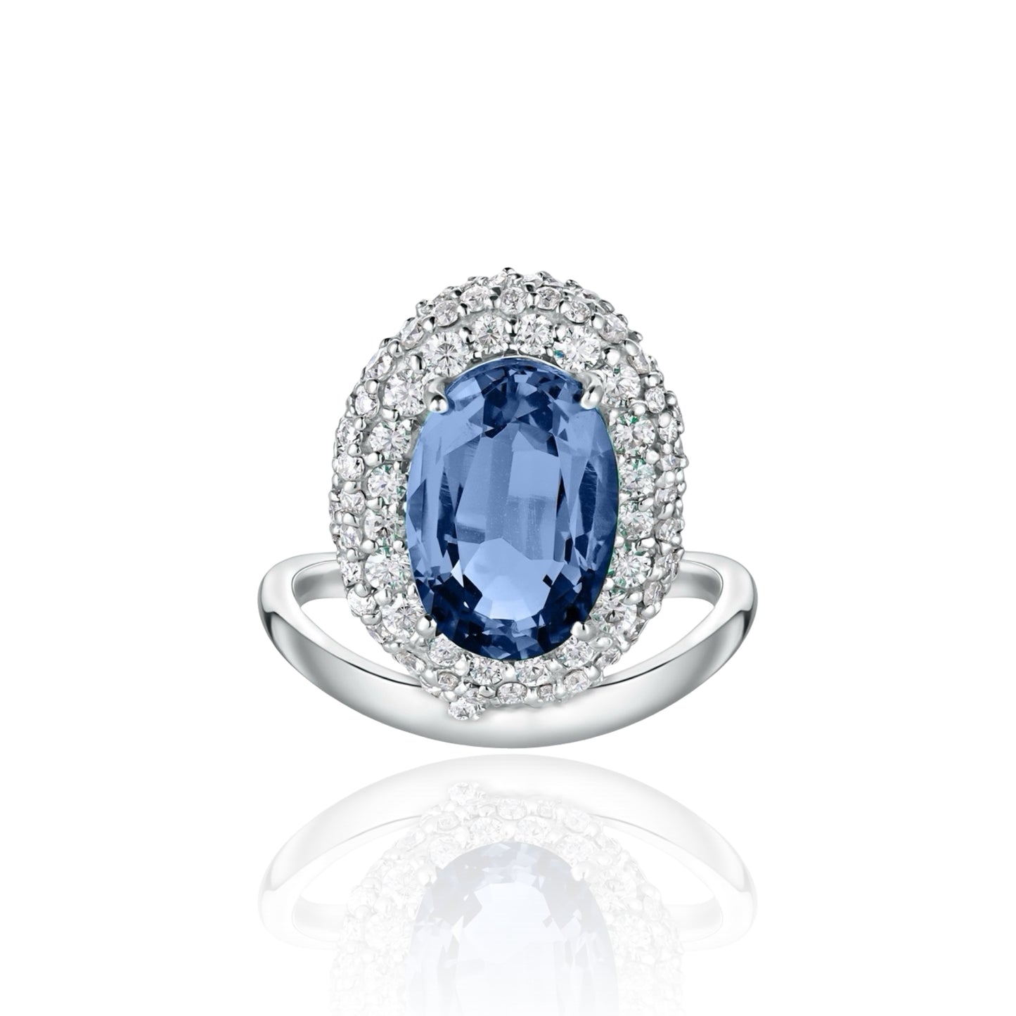 Velara Crest Ring – Light Blue Aquamarine