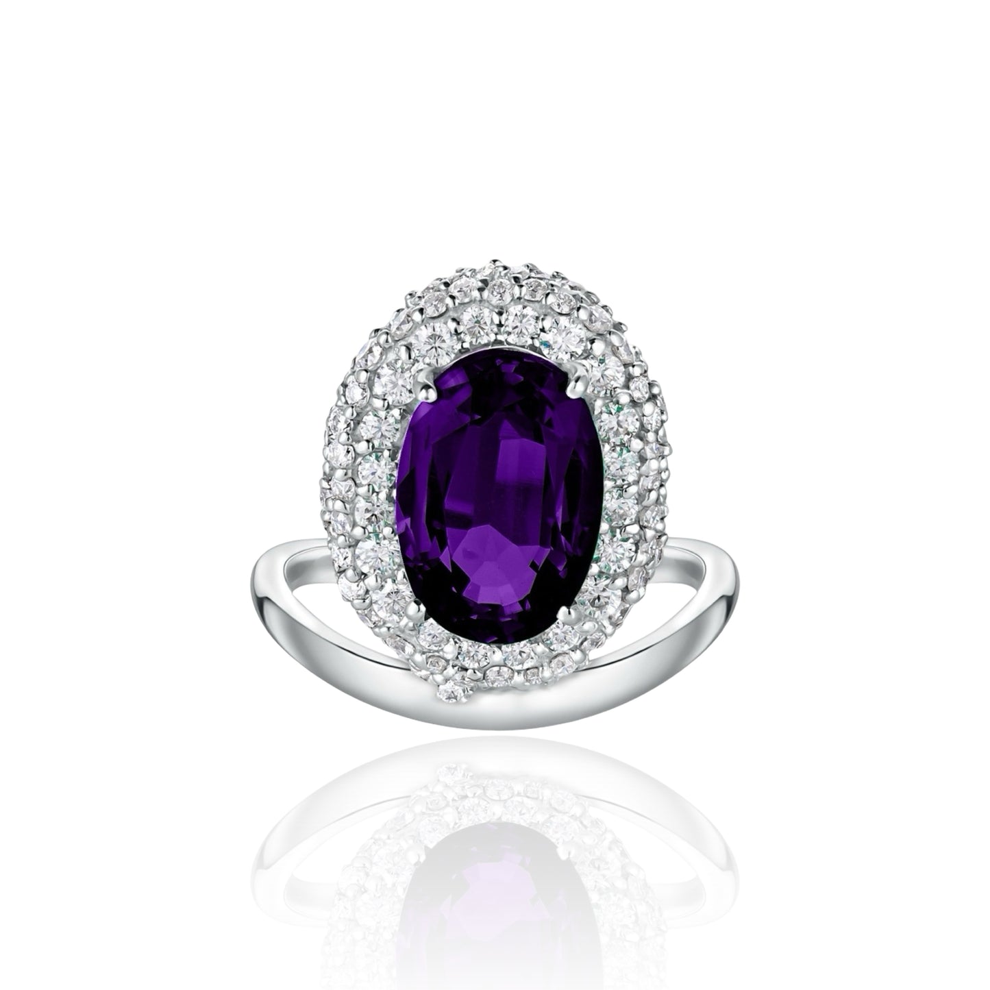 Velara Crest Ring – Purple Amethyst