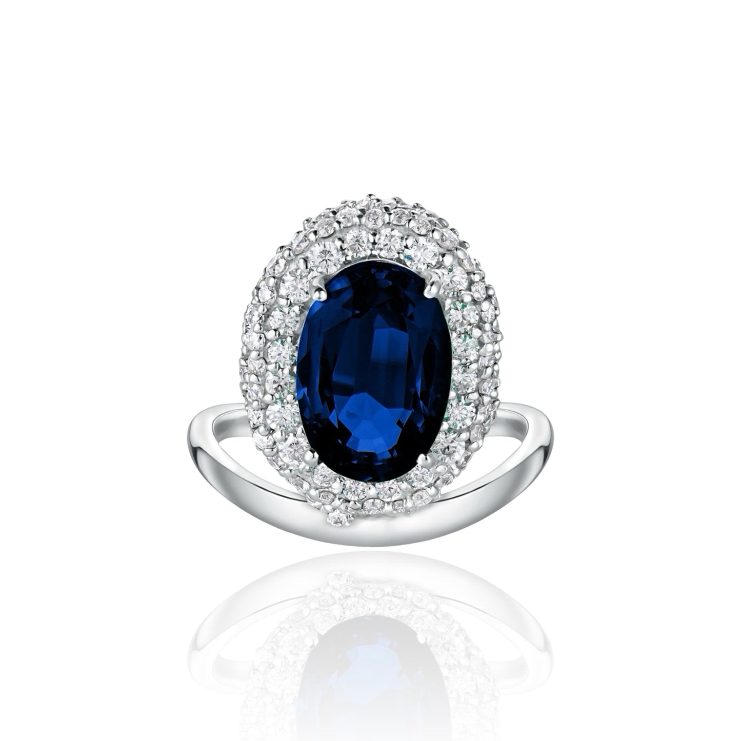 Velara Crest Ring – Blue Sapphire
