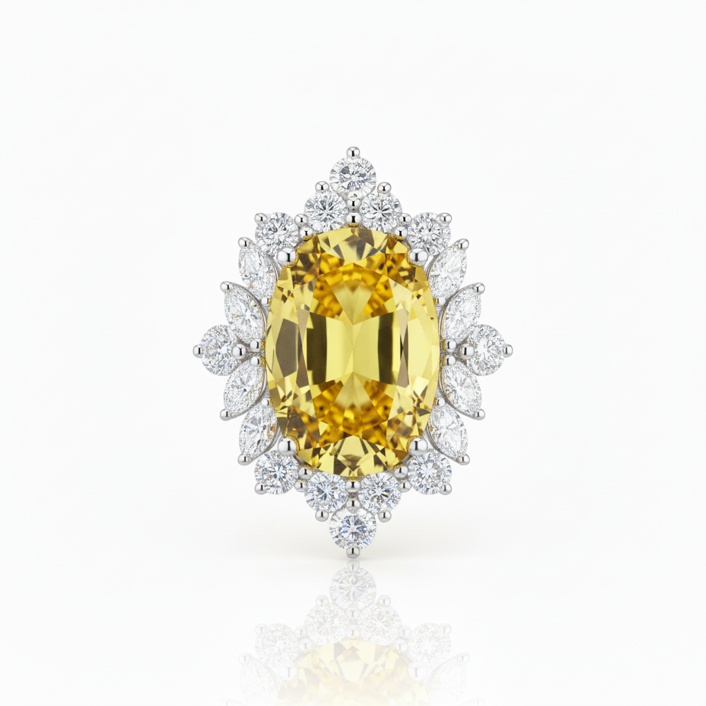 Velara Crown Brooch – Yellow Sapphire