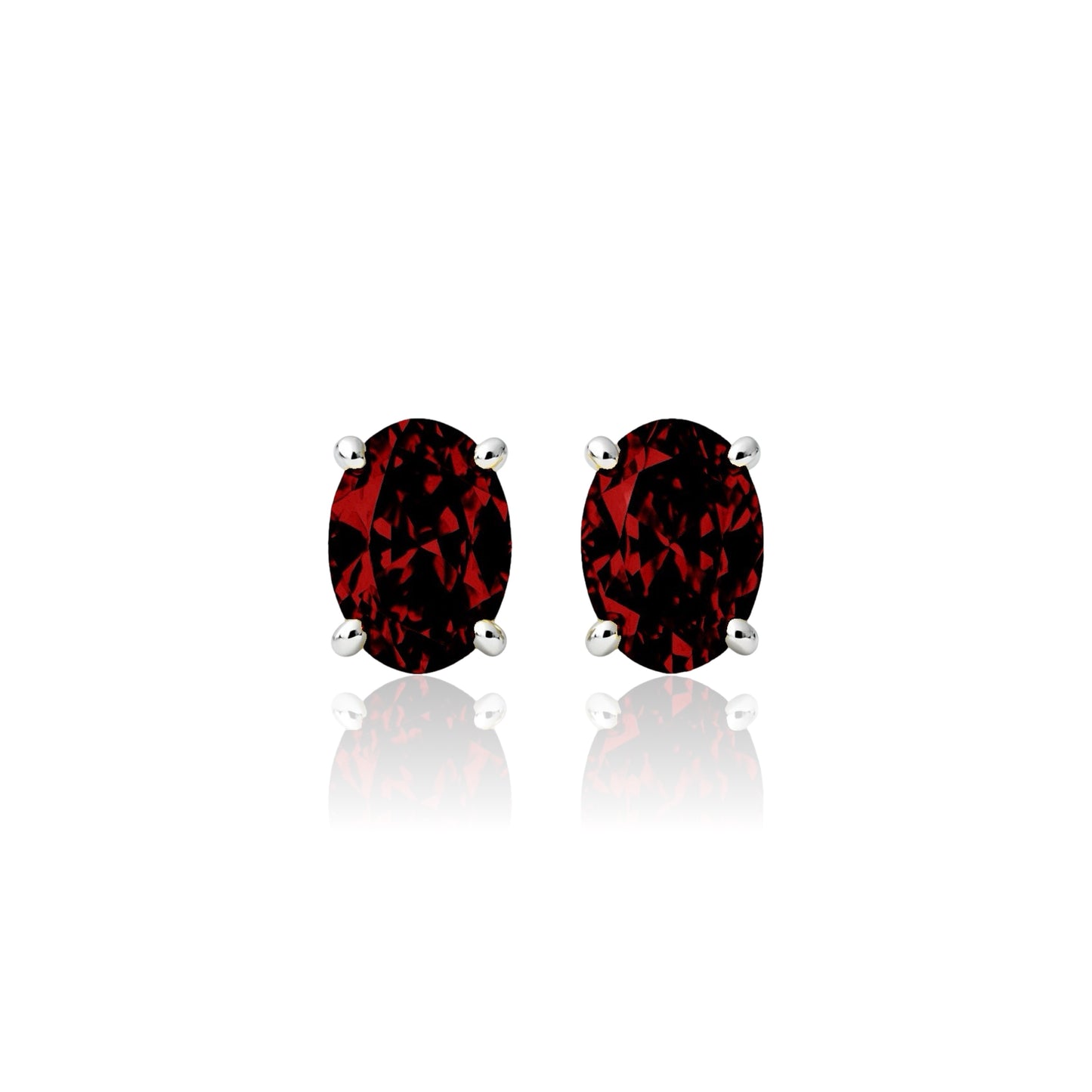 Velara Mini Stud Earrings – Deep Red Garnet