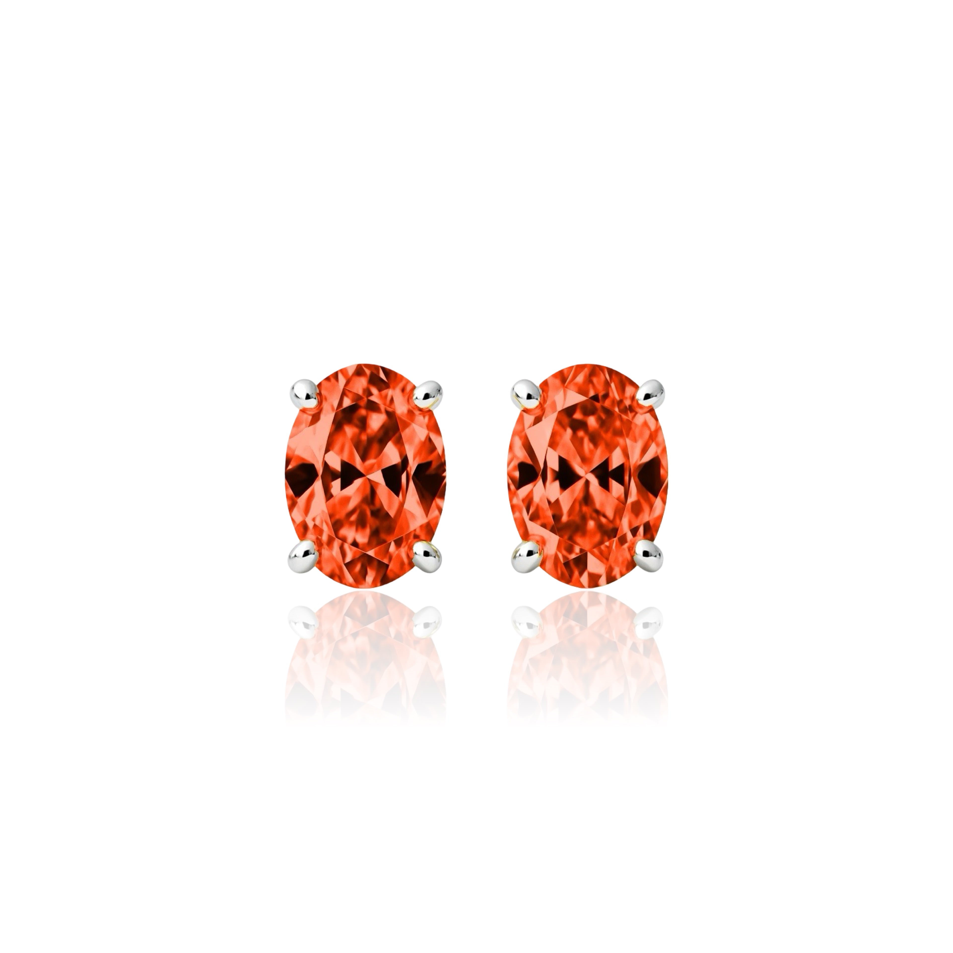 Velara Grande Stud Earrings – Orange Padparadscha Sapphire