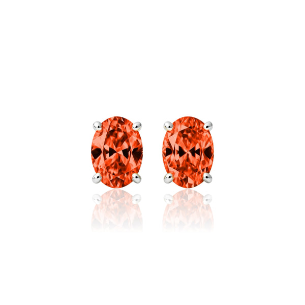 Velara Grande Stud Earrings – Orange Padparadscha Sapphire