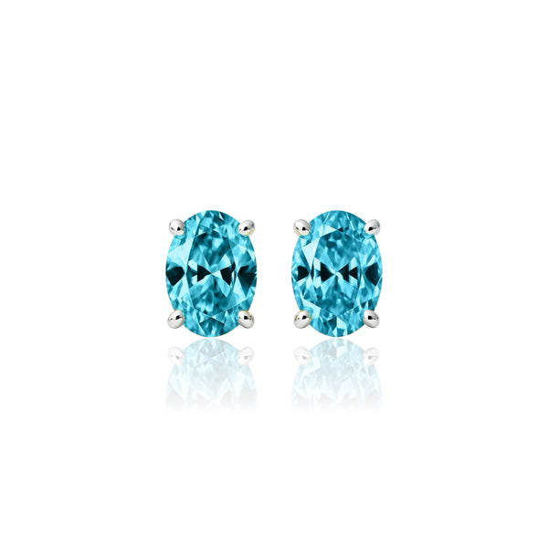 Velara Grande Stud Earrings – Teal Blue Spinel