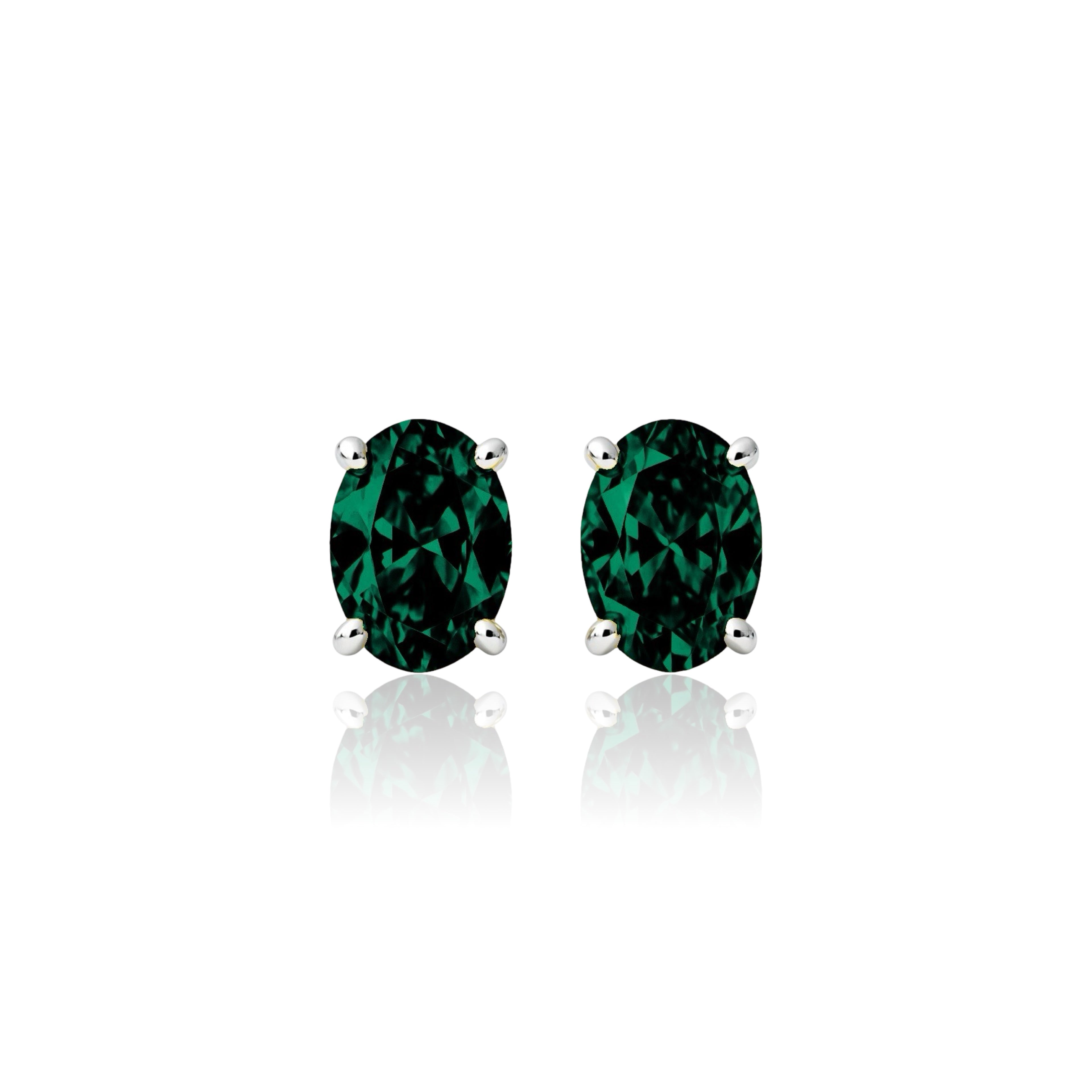 Velara Grande Stud Earrings – Zambian Green Emerald