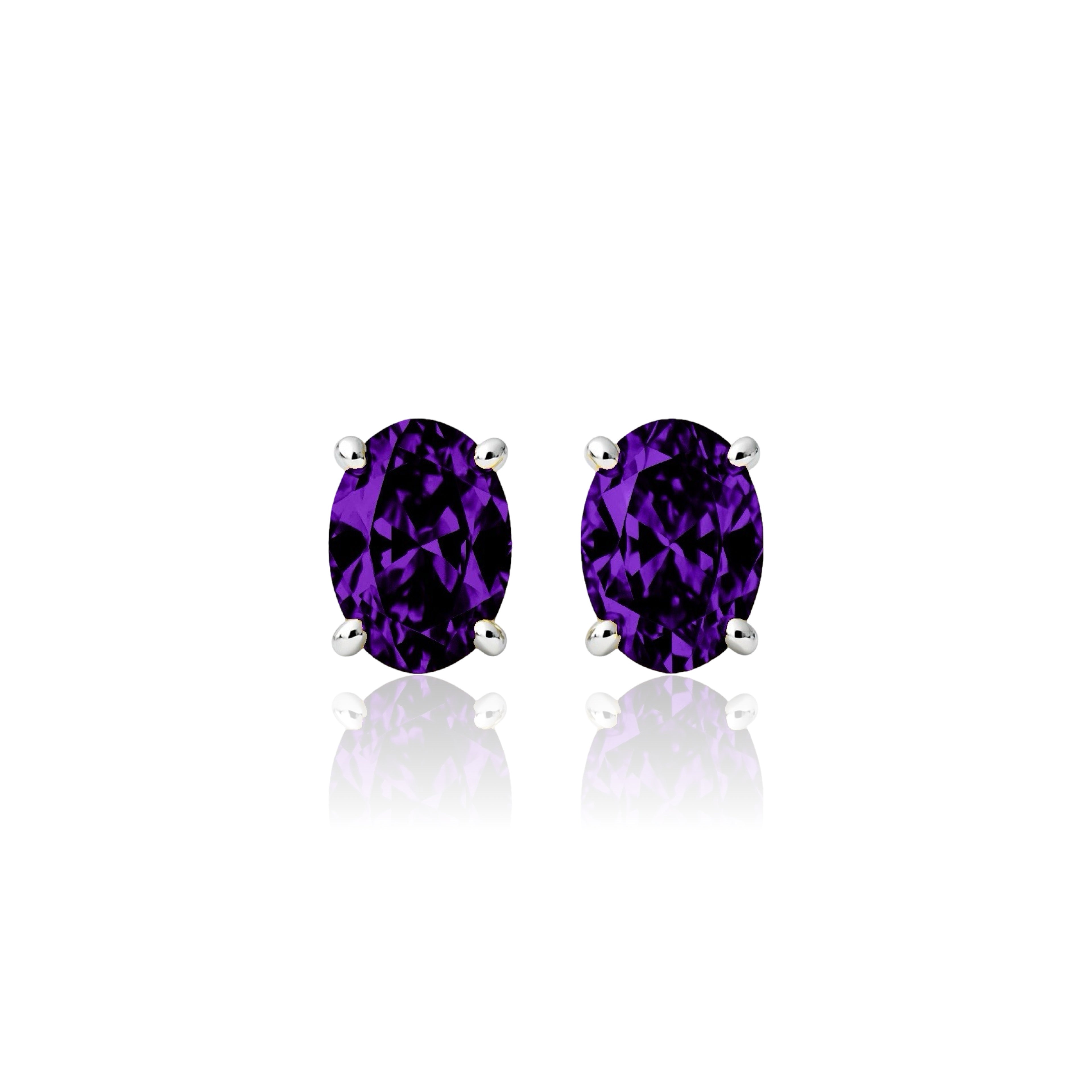 Velara Grande Stud Earrings – Purple Sapphire