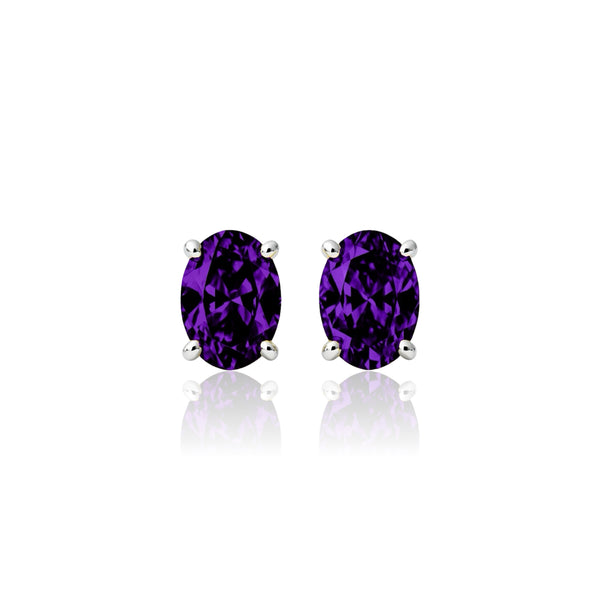 Velara Grande Stud Earrings – Purple Sapphire
