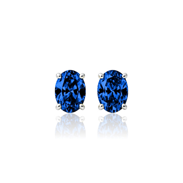 Velara Grande Stud Earrings – Blue Sapphire