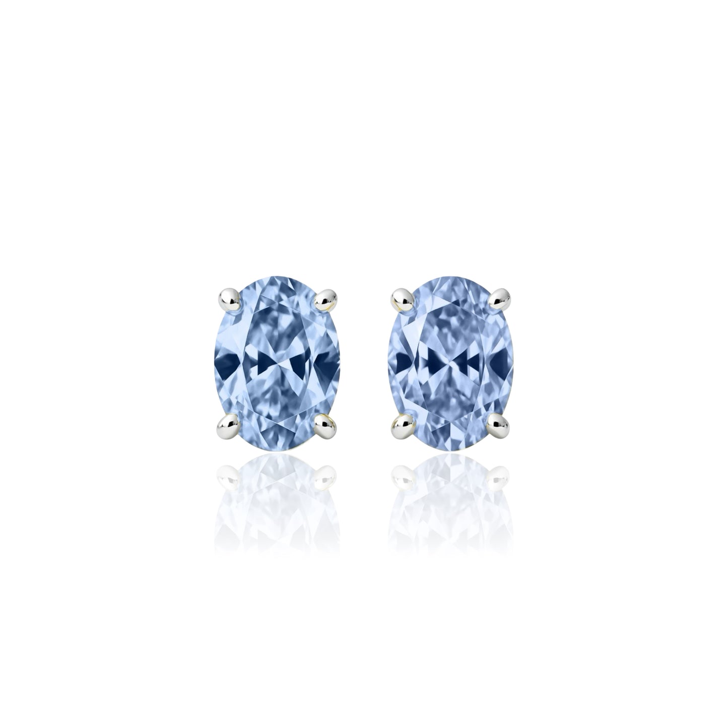 Velara Grande Stud Earrings – Light Blue Aquamarine